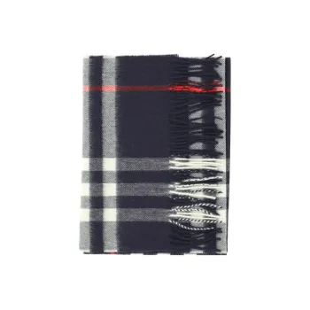 Burberry Fringed Check Cashmere Scarf