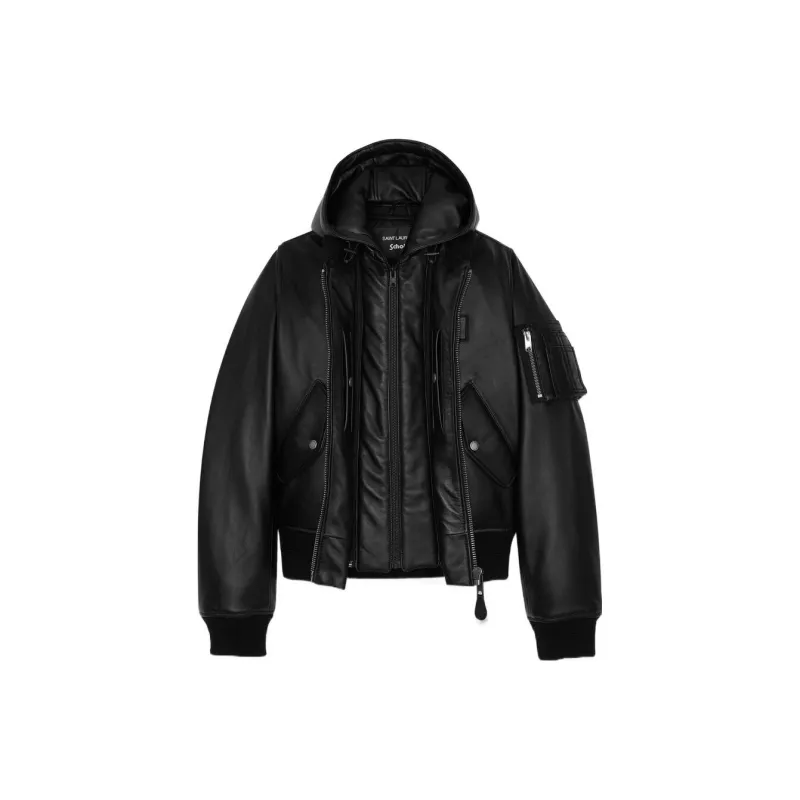 SAINT LAURENT Rive Droite Series Jackets Men Black-1