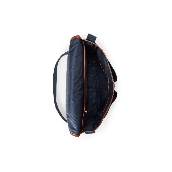 Polo Ralph Lauren Leather Trim Messenger Bag Shoulder Bag Crossbody Bag Men's Blue-3