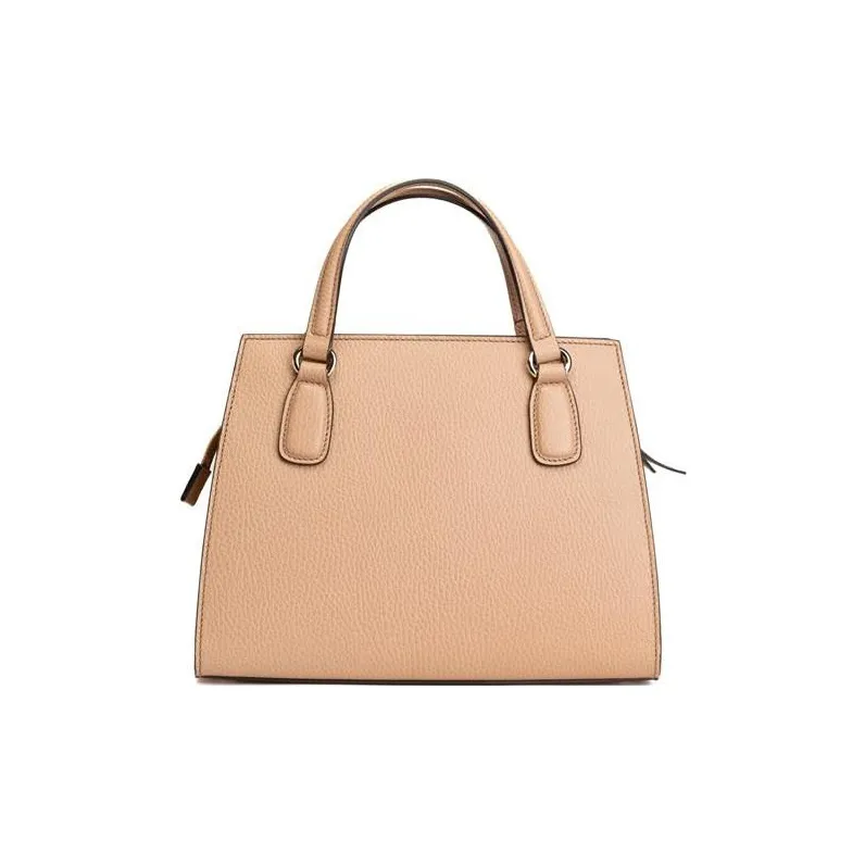 GUCCI Soho Logo Pebbled Leather Shoulder Bag, Crossbody Bag, Handbag Women's Beige-3