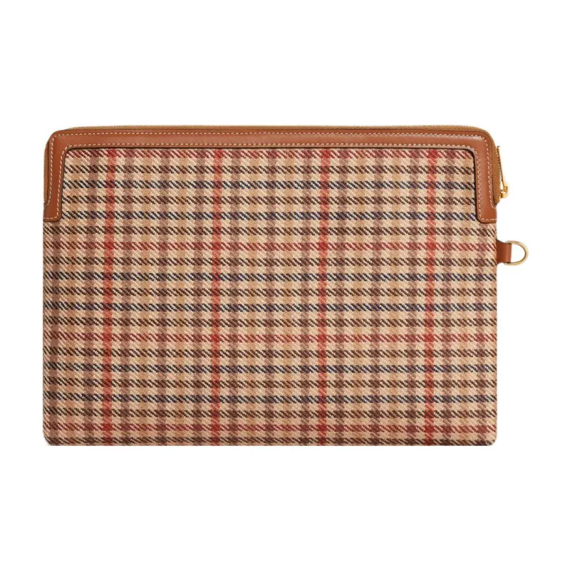 CELINE Cuir Triomphe Fabric With Calfskin Trim Handbags Wrist Bags Clutches Small Size Women's Multicolor-2