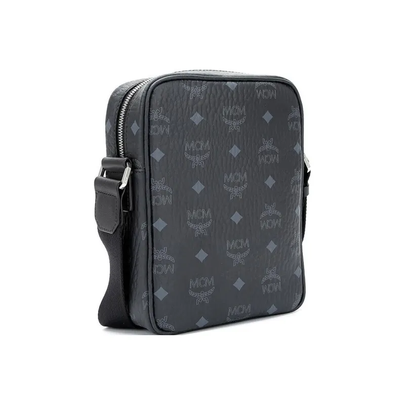 MCM Klassik Visetos Canvas Shoulder Bag, Crossbody Bag Mini Women's Black-1