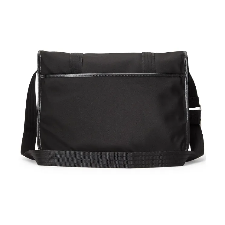 Polo Ralph Lauren Leather Trim Messenger Bag Shoulder Bag Crossbody Bag Men's Black-2