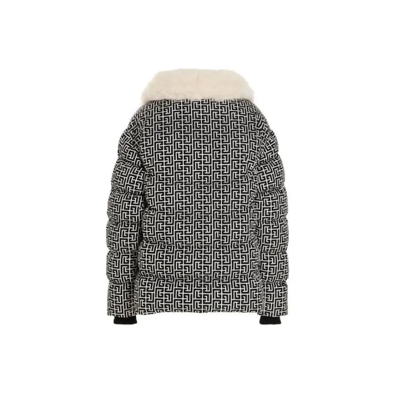 BALMAIN Down Jacket Women's Black White-2