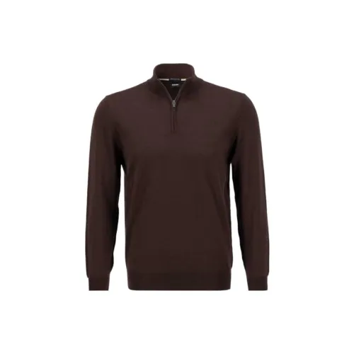 HUGO BOSS Sweaters Men Brown Red