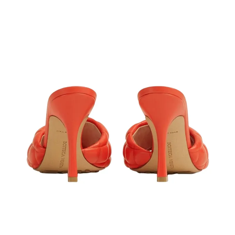 Bottega Veneta Padded Slip Resistant Slide Slippers Women's Orange Red-4