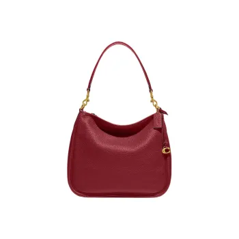COACH Cary Soft Pebbled Leather Handbag Shoulder Bag Women's Cherry Red