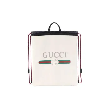 GUCCI Cow Leather Backpack Medium Size Unisex White