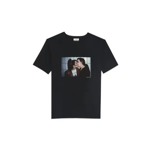 SAINT LAURENT Rive Droite Series T-Shirts Unisex Black