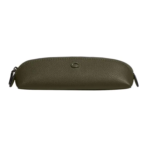 COACH Pencil Case Storage Bags Army Green