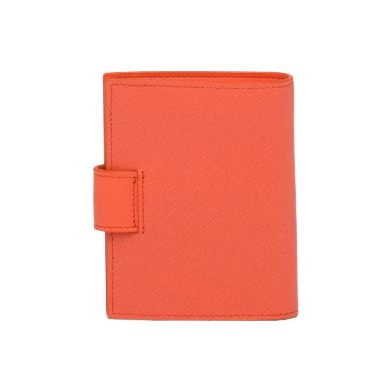 PRADA Saffiano Leather Wallet Small Size Women's Orange-1