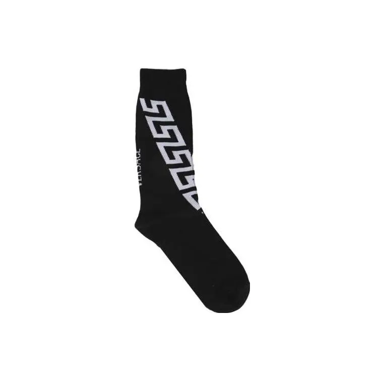 VERSACE Mid Calf Socks Men's 1 Pack Black-2