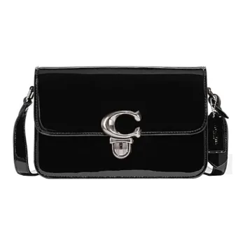 COACH Studio Cow Leather Small Square Bag, Crossbody Bag, Shoulder Bag Women's Black