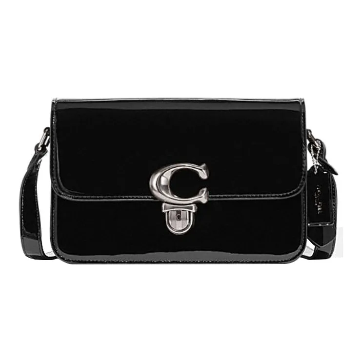 COACH Studio Cow Leather Small Square Bag, Crossbody Bag, Shoulder Bag Women's Black-0