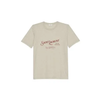 SAINT LAURENT Rive Droite Series T-Shirts Unisex Gray