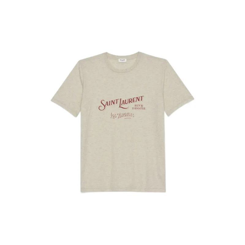 SAINT LAURENT Rive Droite Series T-Shirts Unisex Gray-0
