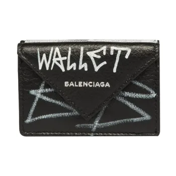 Balenciaga PAPIER Calfskin Wallet Mini Women's Black