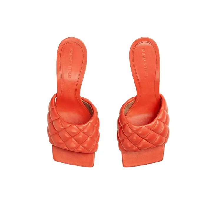 Bottega Veneta Padded Slip Resistant Slide Slippers Women's Orange Red-2