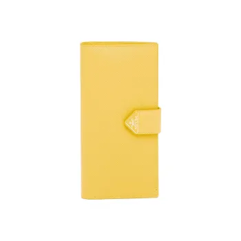 PRADA Saffiano Leather Wallet Women's Yellow