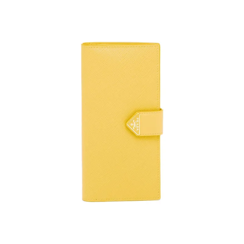 PRADA Saffiano Leather Wallet Women's Yellow-0