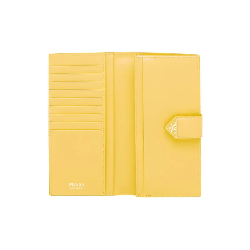 PRADA Saffiano Leather Wallet Women's Yellow-3