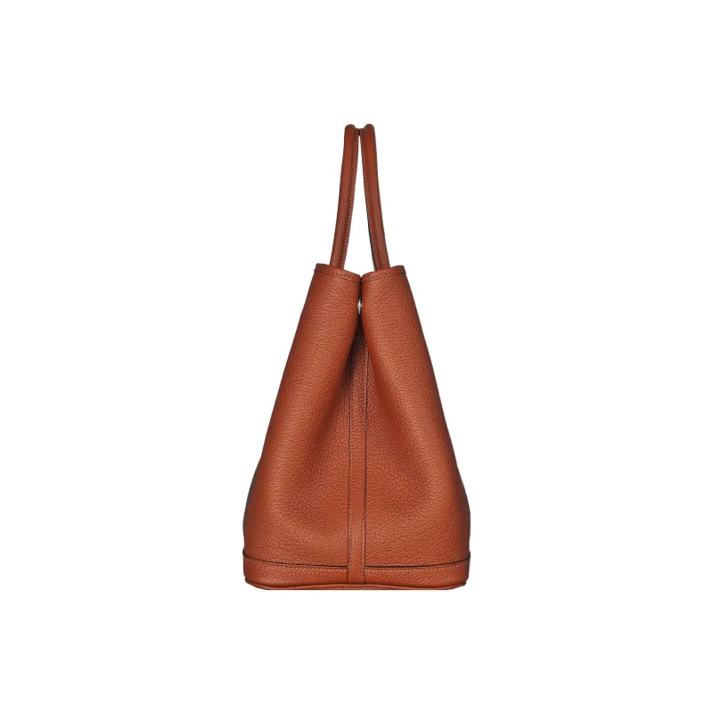 HERMES Garden Party Negonda Calfskin Handbag Unisex 6C Cuivre Pumpkin-2