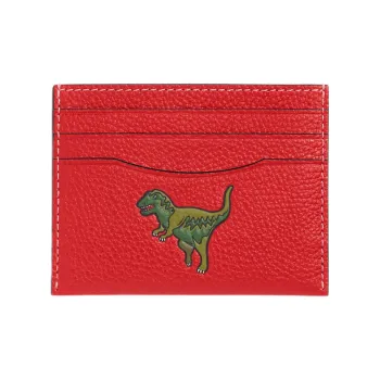 COACH Rexy Cow Leather Coin Purses Card Holders Men's Red