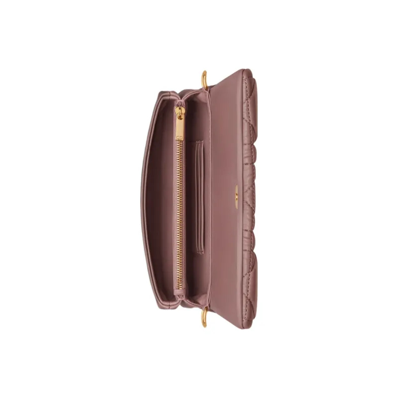 DIOR Caro Cow Leather Handheld Shoulder Bag Crossbody Bag Women's Pink Peony-3