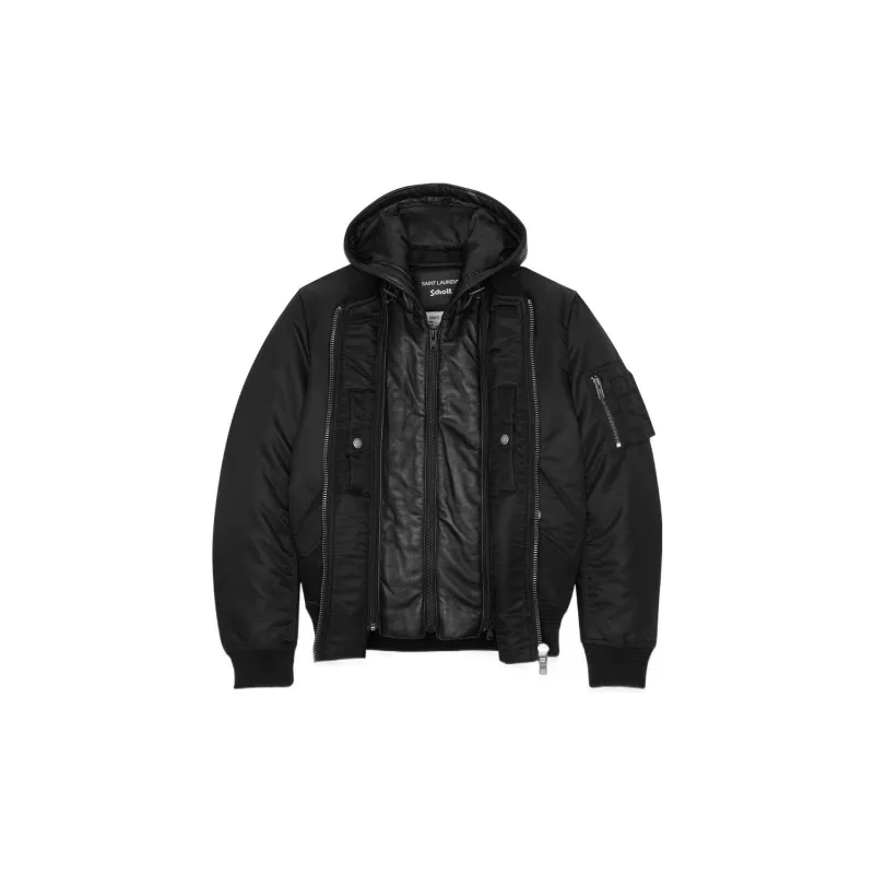 SAINT LAURENT Rive Droite Series Jackets Men Black-1