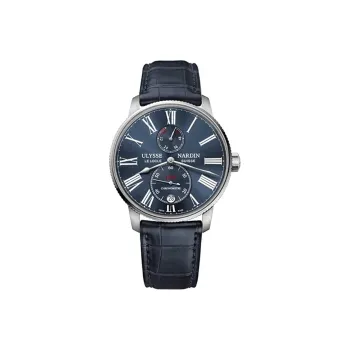 ULYSSE NARDIN· Nautical Collection Automatic Mechanical Movement Men's Watch 42mm Blue Dial Genuine Leather Strap