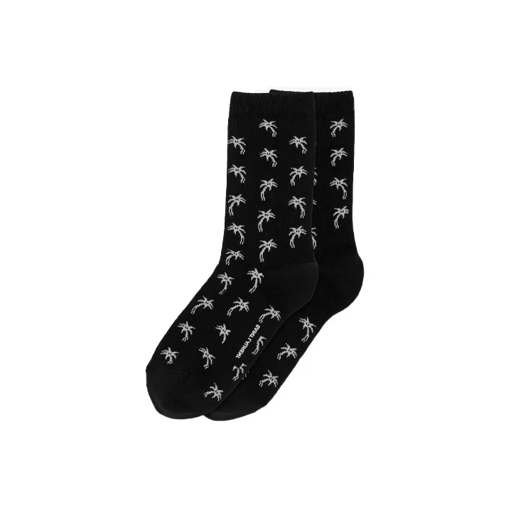 SAINT LAURENT FW22 Mid-Calf Socks Unisex Black White-1