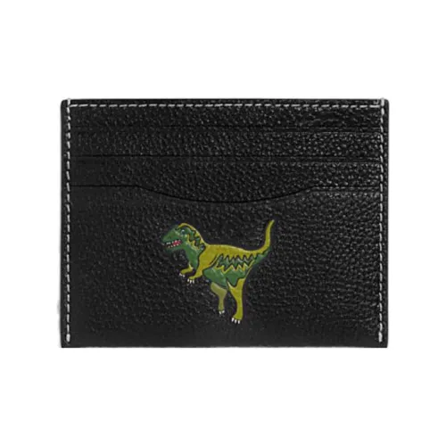 COACH Rexy Cow Leather Document Wallet Card Holders Men's Black