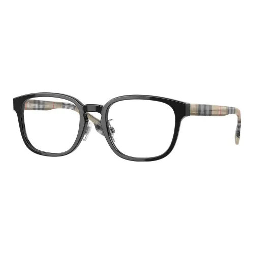 Burberry Plate Frame Square Eyeglass Frames Unisex Black