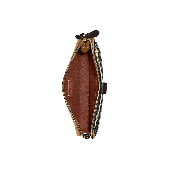 COACH NOA Pebbled Leather Shoulder Bag Crossbody Bag Small Size Women's Brown-1