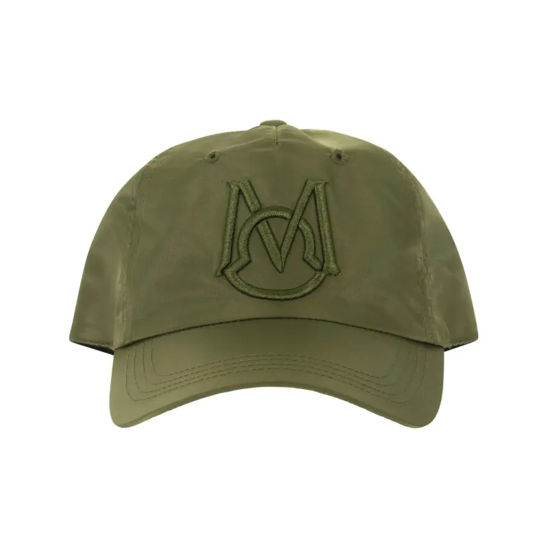 Moncler Cotton Baseball Caps Men's Army Green-0