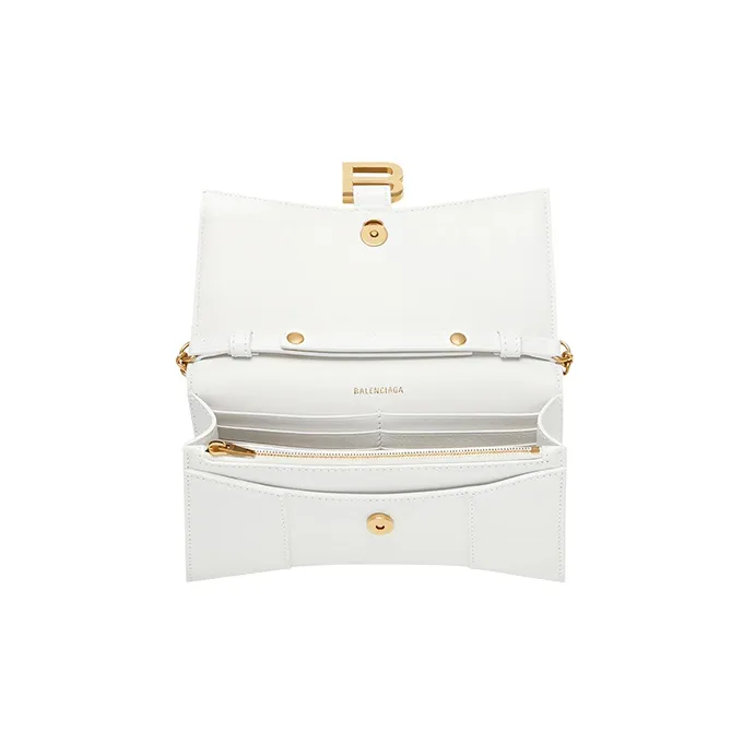 Balenciaga Hourglass Calfskin Hourglass Bag Shoulder Bag Crossbody Bag Wallet Women's White-5