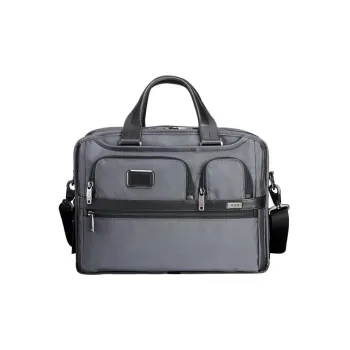 TUMI Polyester Laptop Bags Briefcase Shoulder Bag Crossbody Bag Handbag Medium Size Men's Gray