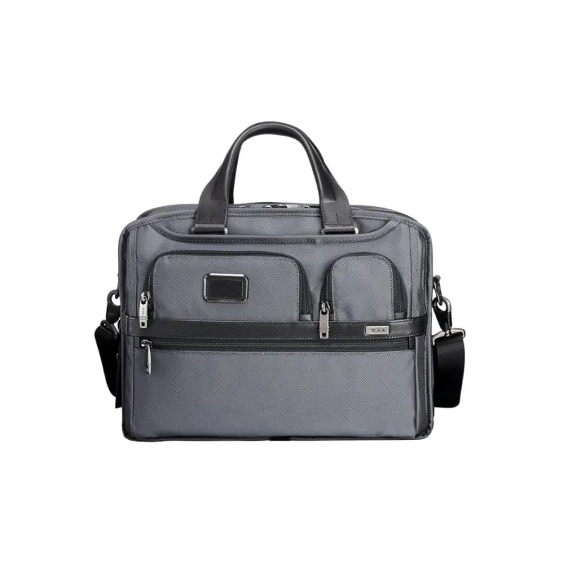 TUMI Polyester Laptop Bags Briefcase Shoulder Bag Crossbody Bag Handbag Medium Size Men's Gray-0