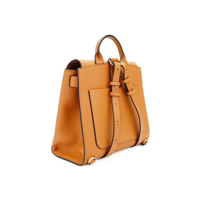MCM Essential Visetos Origina Leather Backpack Small Size Women's Cognac-2