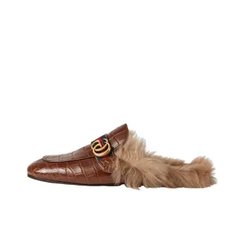 GUCCI Princetown Wrap-toe Slippers Men's Brown