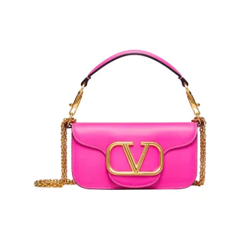 Valentino Locò Calfskin Baguette Bag Shoulder Bag Crossbody Bag Handbag Mini Women's Pink