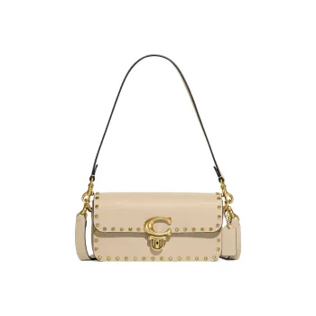 COACH Studio Glove Tanning Handbag Shoulder Bag Crossbody Bag Small Size Women's Ivory White