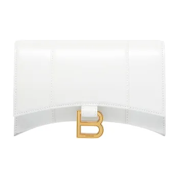 Balenciaga Hourglass Calfskin Hourglass Bag Shoulder Bag Crossbody Bag Wallet Women's White