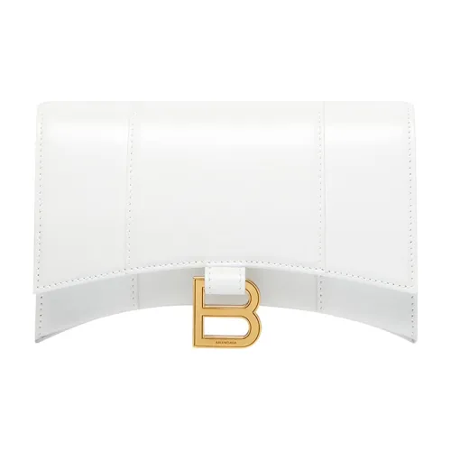 Balenciaga Hourglass Calfskin Hourglass Bag Shoulder Bag Crossbody Bag Wallet Women's White