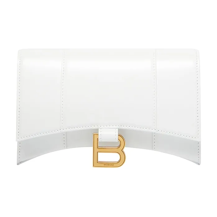 Balenciaga Hourglass Calfskin Hourglass Bag Shoulder Bag Crossbody Bag Wallet Women's White-0