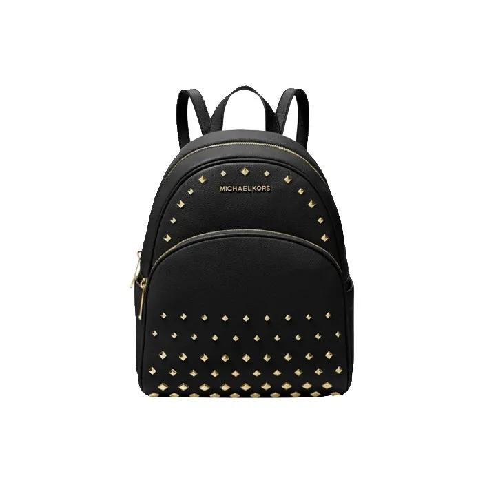 MICHAEL KORS Abbey Leather Backpack Medium Size Women's Black-0
