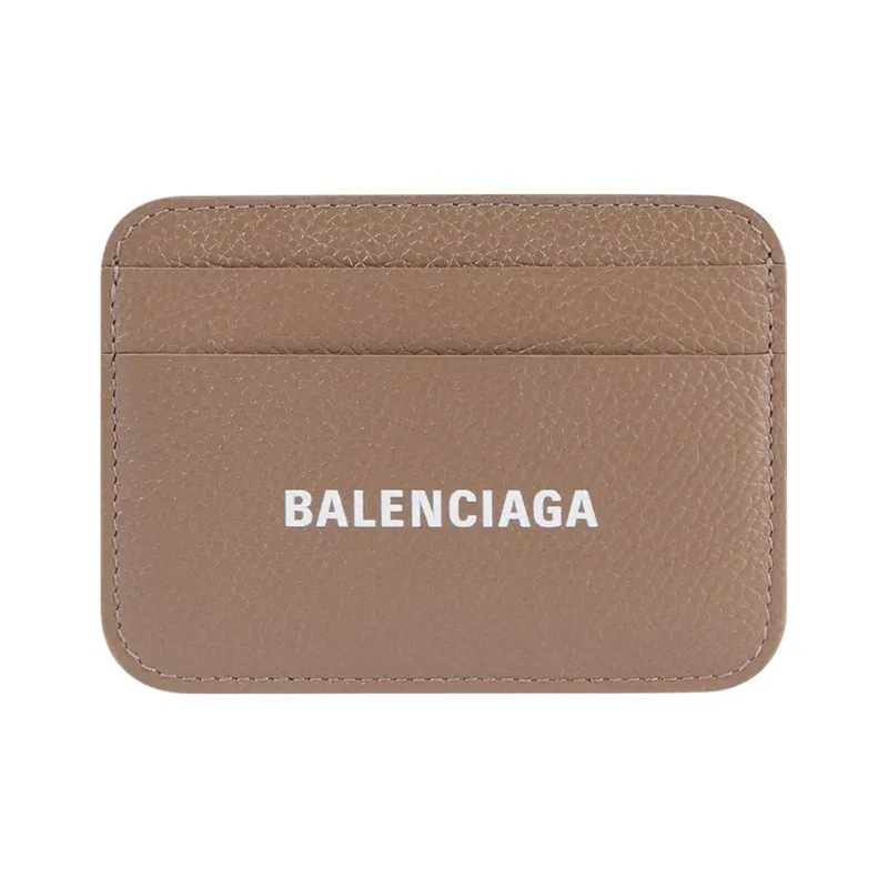Balenciaga Cash Grain Calfskin Card Holder Card Holder Women's Brown-0