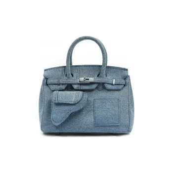 Margin Goods Cotton Handbag Women's Blue