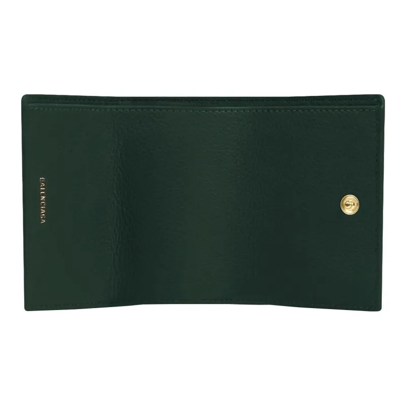 Balenciaga Hourglass Calfskin Coin Purses Wallets Mini Women's Forest Green-3