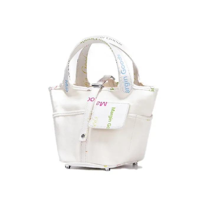 Margin Goods Yarn Khaki Fabric Bucket Bag Handbag Small Size Women's Blue/Black/White-1